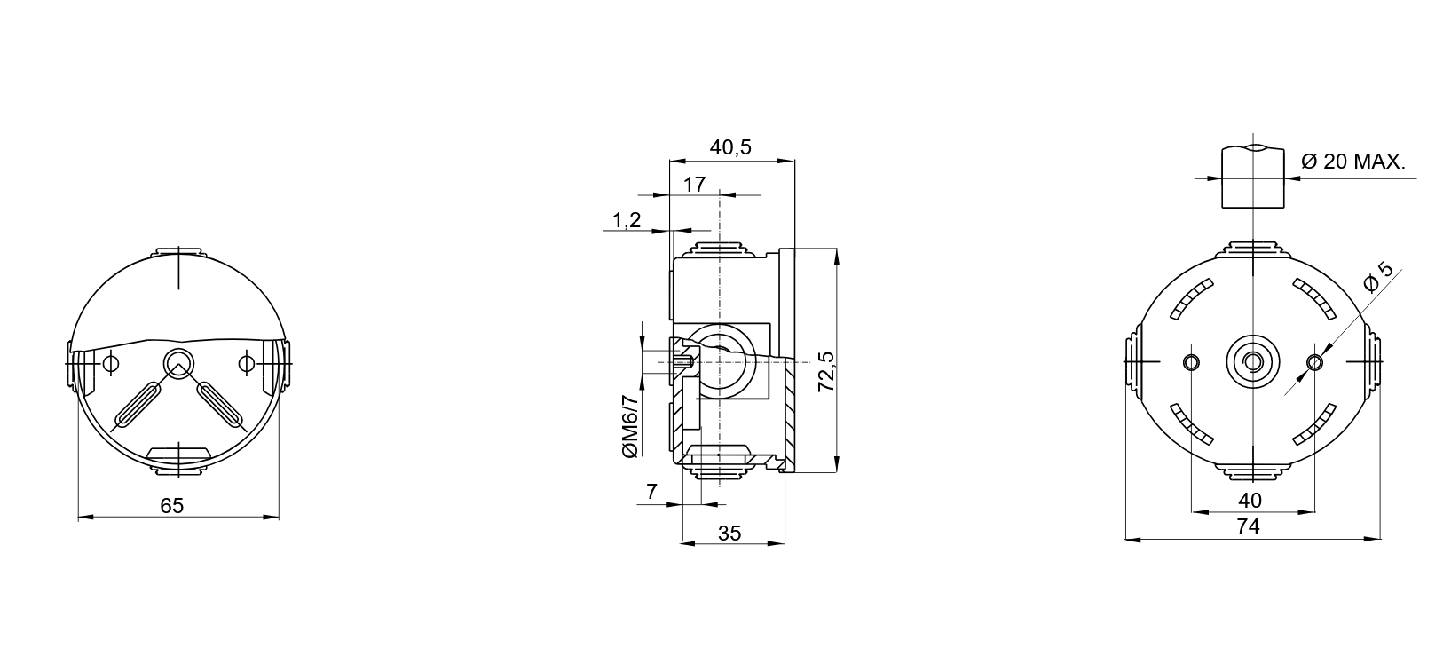 GEWISS GW44051R Rozbočovací krabice s ploch. víkem, IP44, ∅ 65x35mm GEWISS GW44051R Rozbočovací krabice s ploch. víkem, IP44, ∅ 65x35mm
